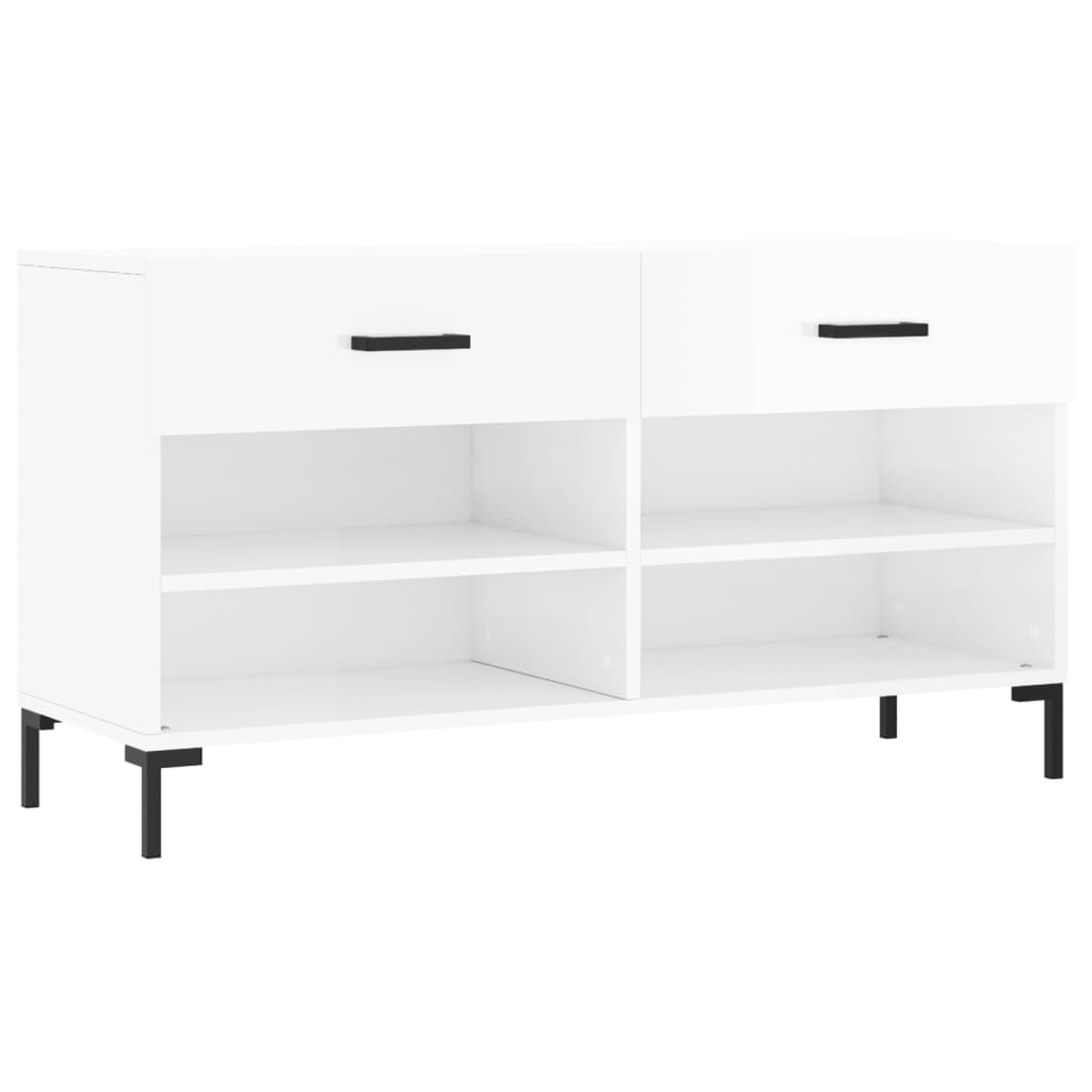VidaXL Schoenenbank 102x35x55 cm bewerkt hout hoogglans wit