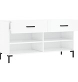 VidaXL Schoenenbank 102x35x55 cm bewerkt hout hoogglans wit