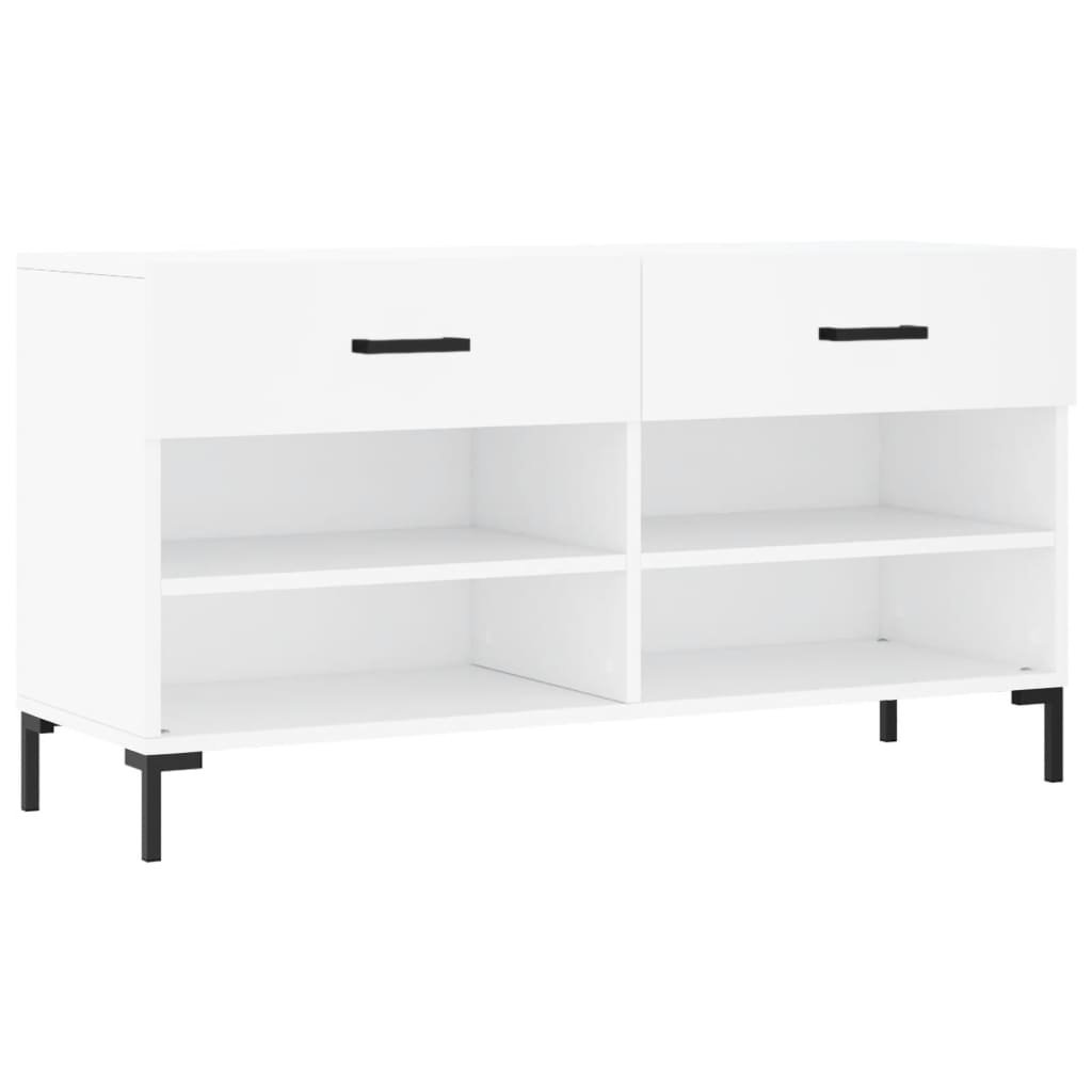 VidaXL Schoenenbank 102x35x55 cm bewerkt hout wit