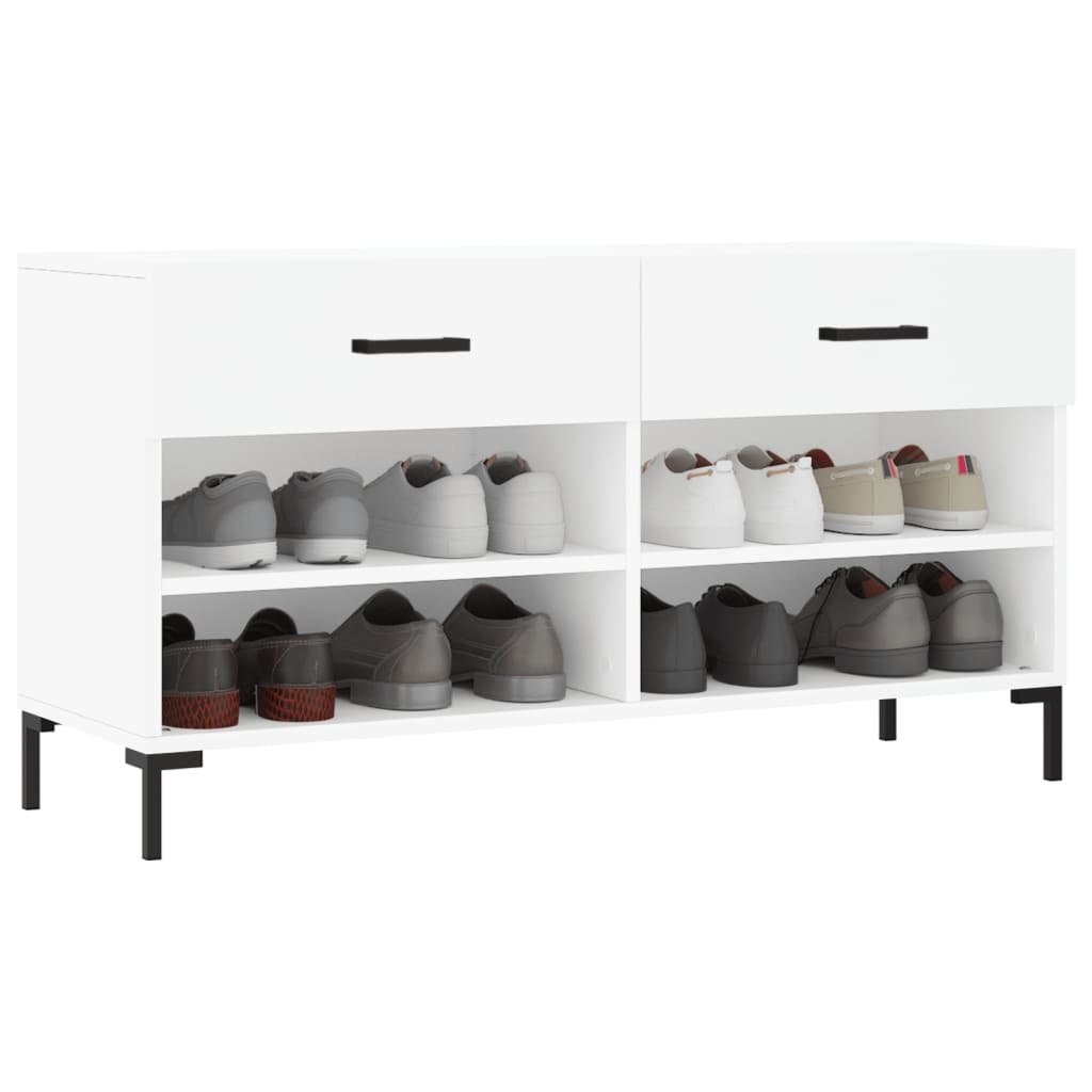 VidaXL Schoenenbank 102x35x55 cm bewerkt hout wit