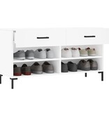 VidaXL Schoenenbank 102x35x55 cm bewerkt hout wit