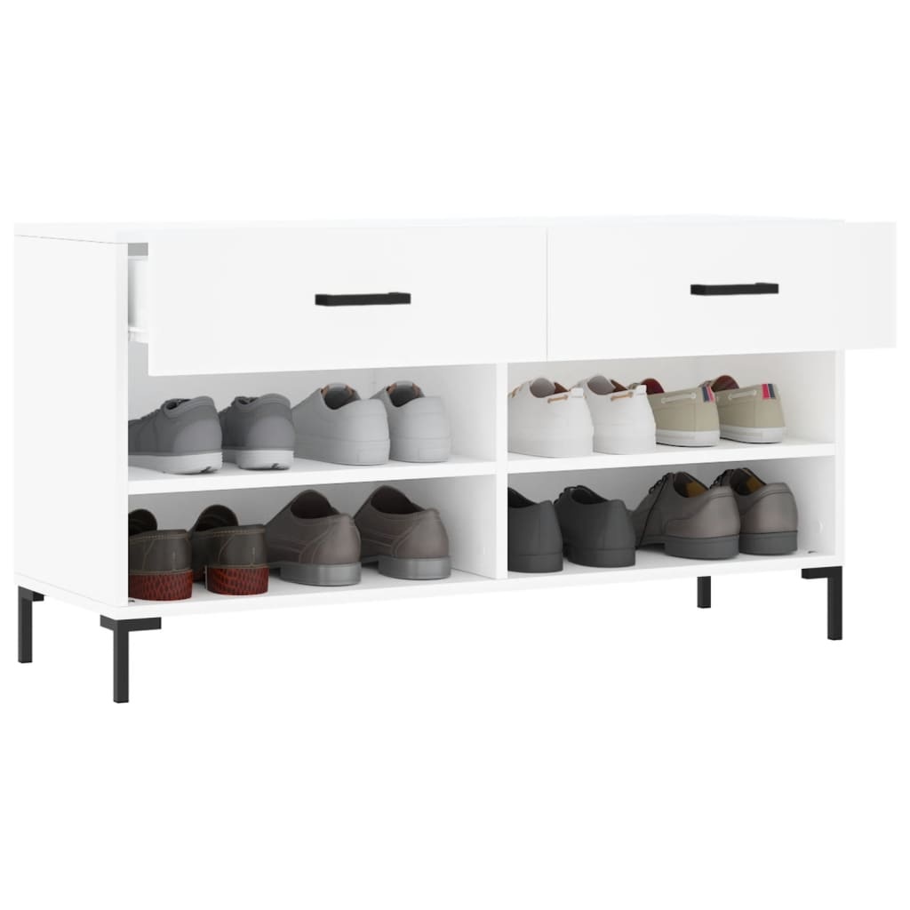 VidaXL Schoenenbank 102x35x55 cm bewerkt hout wit