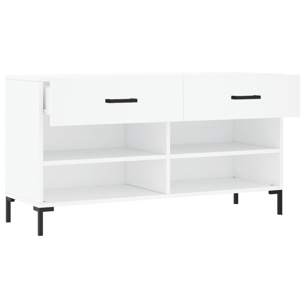 VidaXL Schoenenbank 102x35x55 cm bewerkt hout wit