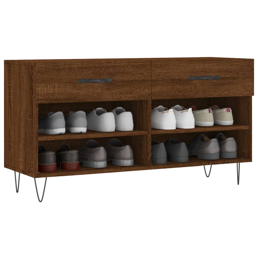 VidaXL Schoenenbank 102x35x55 cm bewerkt hout sonoma eikenkleurig