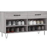 VidaXL Schoenenbank 102x35x55 cm bewerkt hout grijs sonoma eikenkleur