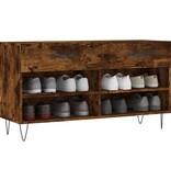 VidaXL Schoenenbank 102x35x55 cm bewerkt hout gerookt eikenkleurig