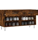 VidaXL Schoenenbank 102x35x55 cm bewerkt hout gerookt eikenkleurig
