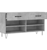 VidaXL Schoenenbank 102x35x55 cm bewerkt hout betongrijs