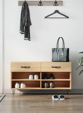 VidaXL Schoenenbank 102x35x55 cm bewerkt hout sonoma eikenkleurig