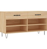 VidaXL Schoenenbank 102x35x55 cm bewerkt hout sonoma eikenkleurig