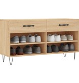 VidaXL Schoenenbank 102x35x55 cm bewerkt hout sonoma eikenkleurig