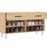 VidaXL Schoenenbank 102x35x55 cm bewerkt hout sonoma eikenkleurig