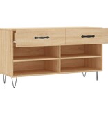 VidaXL Schoenenbank 102x35x55 cm bewerkt hout sonoma eikenkleurig