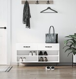 VidaXL Schoenenbank 102x35x55 cm bewerkt hout hoogglans wit