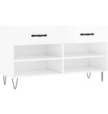 VidaXL Schoenenbank 102x35x55 cm bewerkt hout hoogglans wit