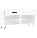 VidaXL Schoenenbank 102x35x55 cm bewerkt hout hoogglans wit