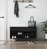 VidaXL Schoenenbank 102x35x55 cm bewerkt hout zwart