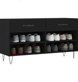 VidaXL Schoenenbank 102x35x55 cm bewerkt hout zwart