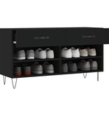 VidaXL Schoenenbank 102x35x55 cm bewerkt hout zwart