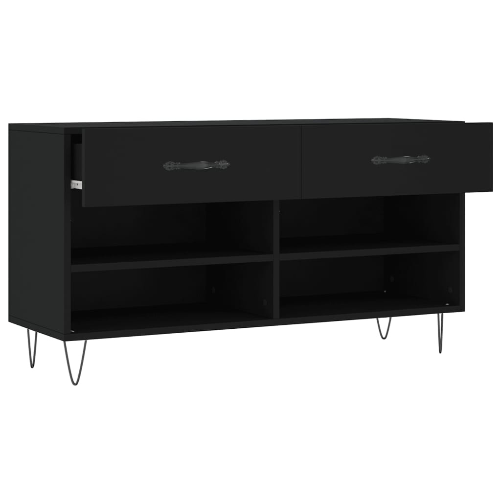 VidaXL Schoenenbank 102x35x55 cm bewerkt hout zwart