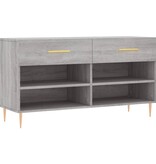 VidaXL Schoenenbank 102x35x55 cm bewerkt hout grijs sonoma eikenkleur