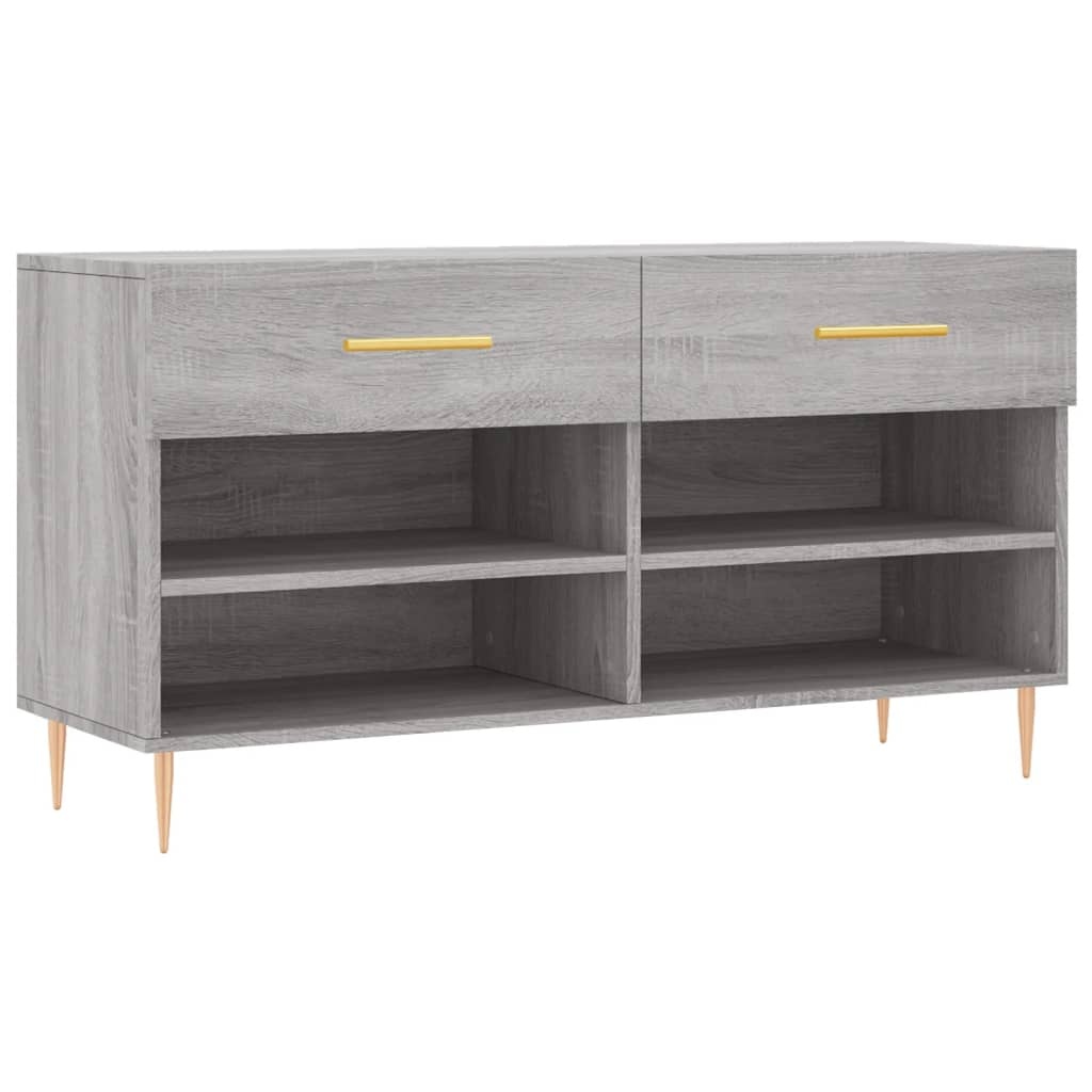 VidaXL Schoenenbank 102x35x55 cm bewerkt hout grijs sonoma eikenkleur