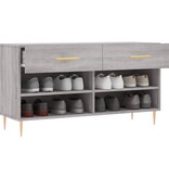VidaXL Schoenenbank 102x35x55 cm bewerkt hout grijs sonoma eikenkleur