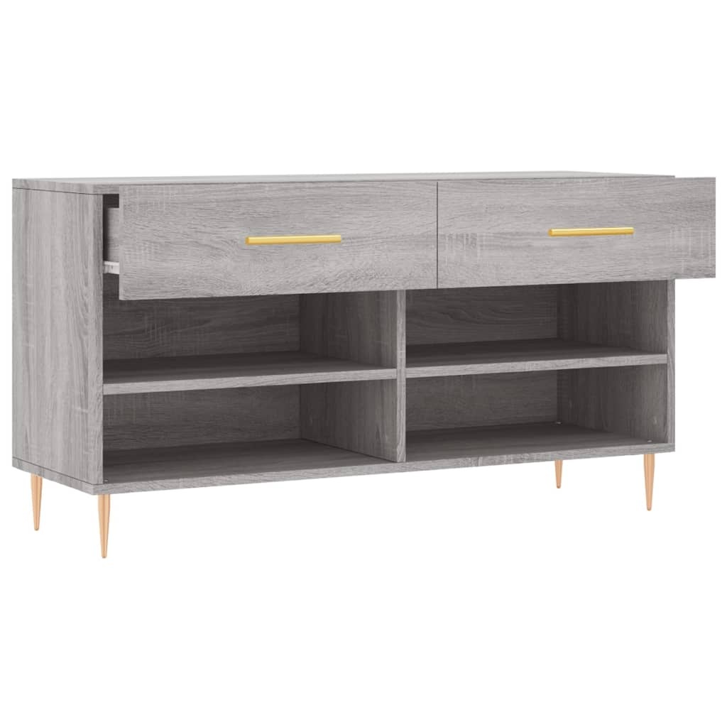 VidaXL Schoenenbank 102x35x55 cm bewerkt hout grijs sonoma eikenkleur