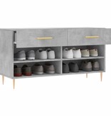 VidaXL Schoenenbank 102x35x55 cm bewerkt hout betongrijs