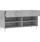 VidaXL Schoenenbank 102x35x55 cm bewerkt hout betongrijs