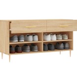 VidaXL Schoenenbank 102x35x55 cm bewerkt hout sonoma eikenkleurig