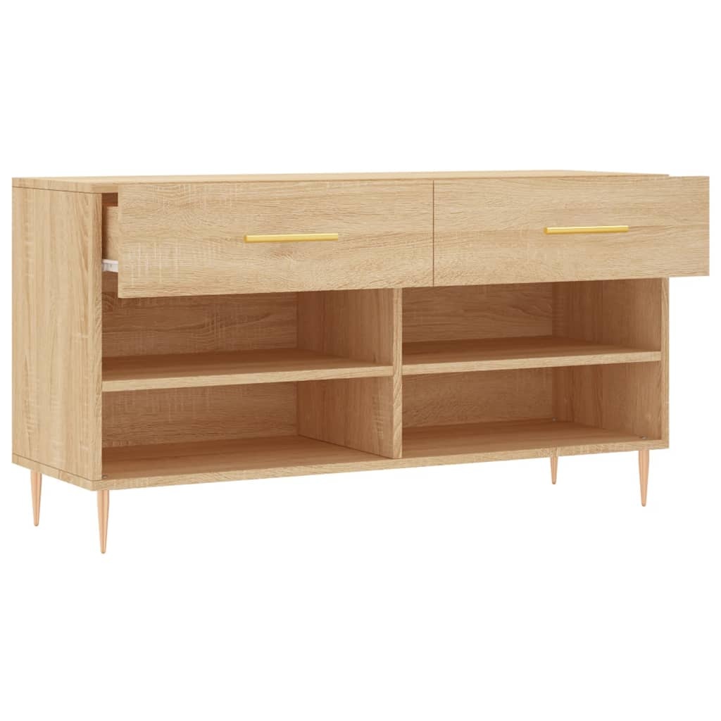 VidaXL Schoenenbank 102x35x55 cm bewerkt hout sonoma eikenkleurig