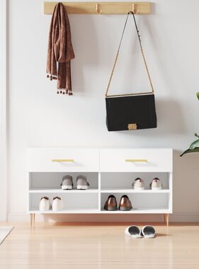 VidaXL Schoenenbank 102x35x55 cm bewerkt hout wit