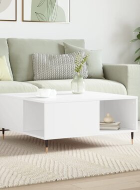 VidaXL Salontafel 80x80x36,5 cm bewerkt hout wit