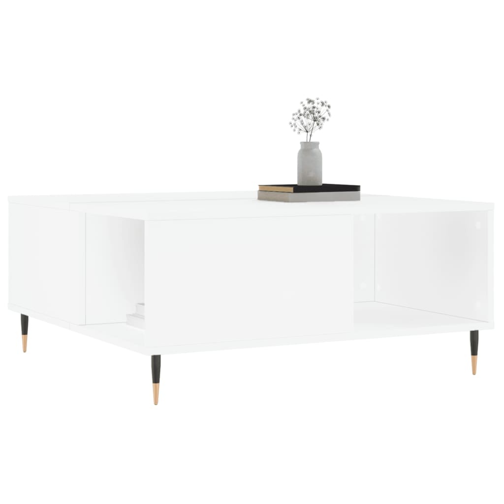 VidaXL Salontafel 80x80x36,5 cm bewerkt hout wit