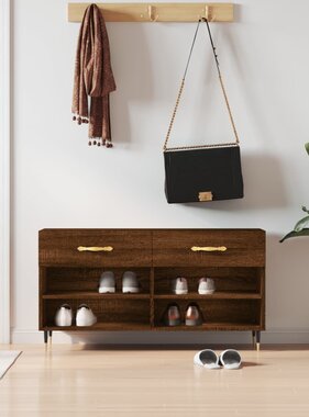 VidaXL Schoenenbank 102x35x55 cm bewerkt hout sonoma eikenkleurig