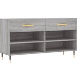 vidaXL Schoenenbank 102x35x55 cm bewerkt hout grijs sonoma eikenkleur