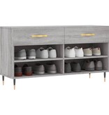VidaXL Schoenenbank 102x35x55 cm bewerkt hout grijs sonoma eikenkleur