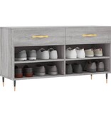 vidaXL Schoenenbank 102x35x55 cm bewerkt hout grijs sonoma eikenkleur