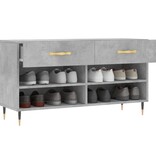VidaXL Schoenenbank 102x35x55 cm bewerkt hout betongrijs