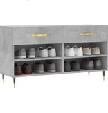 VidaXL Schoenenbank 102x35x55 cm bewerkt hout betongrijs