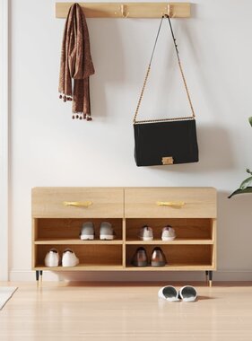 VidaXL Schoenenbank 102x35x55 cm bewerkt hout sonoma eikenkleurig