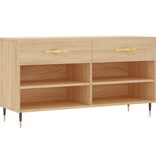 VidaXL Schoenenbank 102x35x55 cm bewerkt hout sonoma eikenkleurig