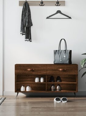 VidaXL Schoenenbank 102x35x55 cm bewerkt hout sonoma eikenkleurig