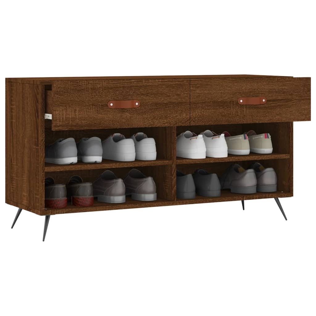 VidaXL Schoenenbank 102x35x55 cm bewerkt hout sonoma eikenkleurig