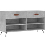 VidaXL Schoenenbank 102x35x55 cm bewerkt hout betongrijs