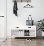 VidaXL Schoenenbank 102x35x55 cm bewerkt hout hoogglans wit