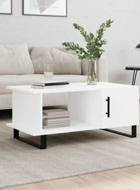 VidaXL Salontafel 90x50x40 cm bewerkt hout wit