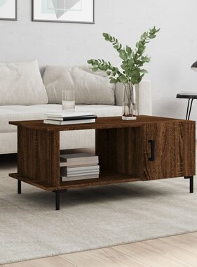 VidaXL Salontafel 90x50x40 cm bewerkt hout bruineikenkleurig