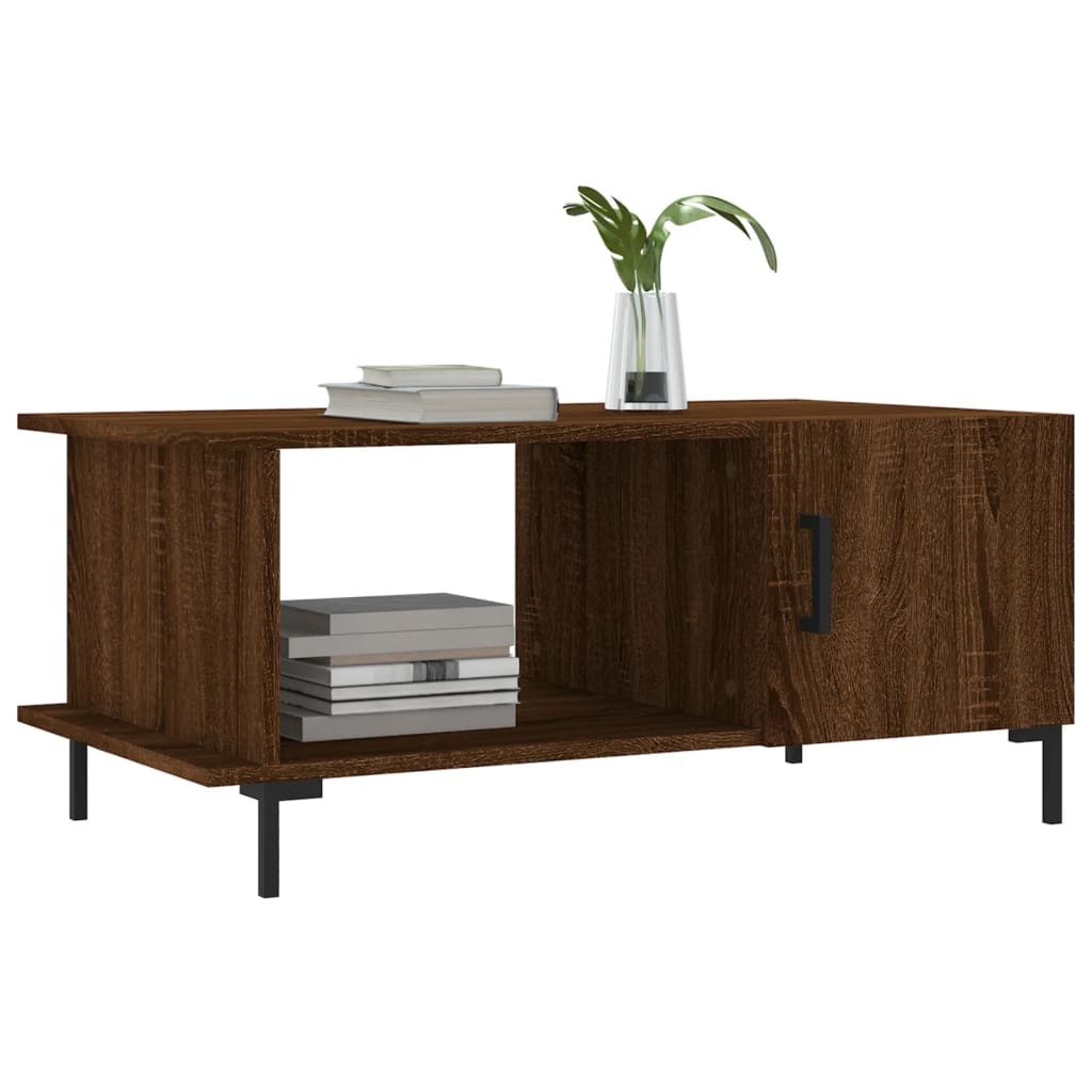 VidaXL Salontafel 90x50x40 cm bewerkt hout bruineikenkleurig
